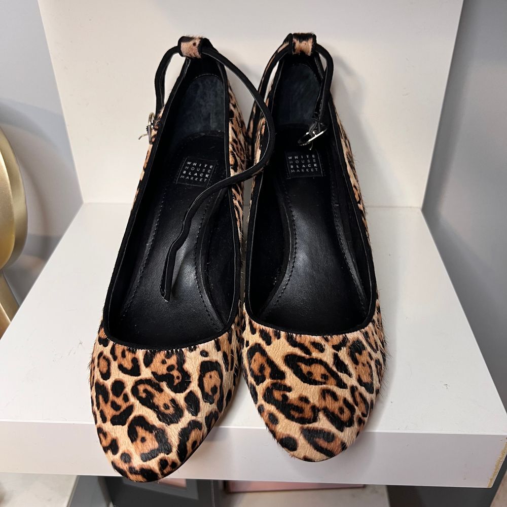 Leopard‎ Print Block Heel Pumps w/Ankle Strap-Classic Animal Pattern-SZ 7.5